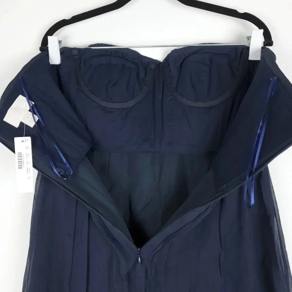 J. crew Taryn Silk Chiffon Dress In Navy 8